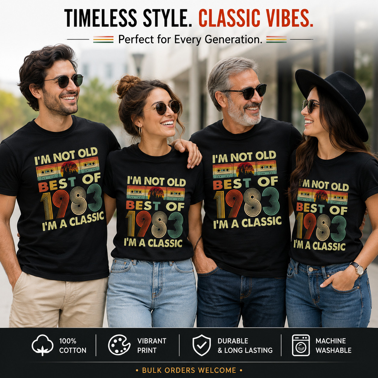 1983 Classic Vintage Retro Tape Graphic T-Shirt Funny Birthday Gift Unisex Tee