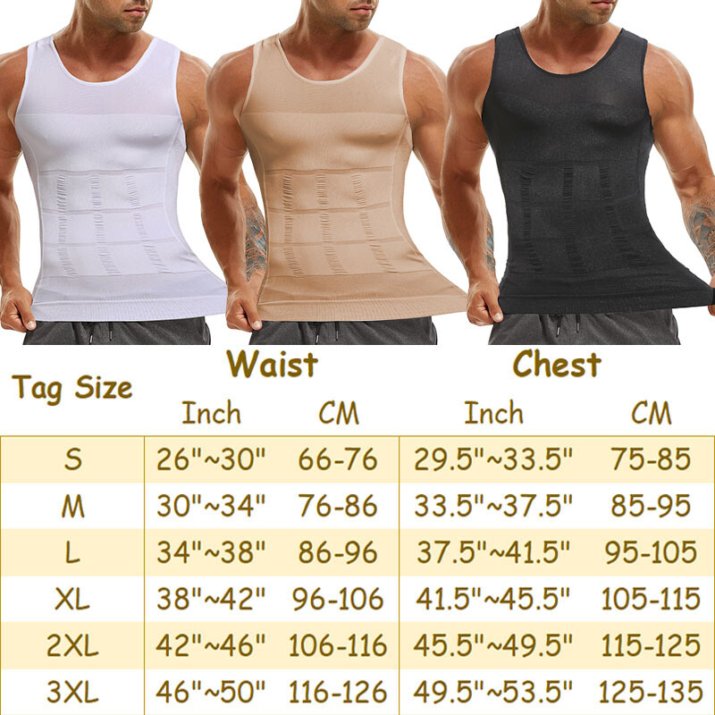 Men Gynecomastia Compression Shirt Body Shaper Chest Control Slim Vest Tank Top