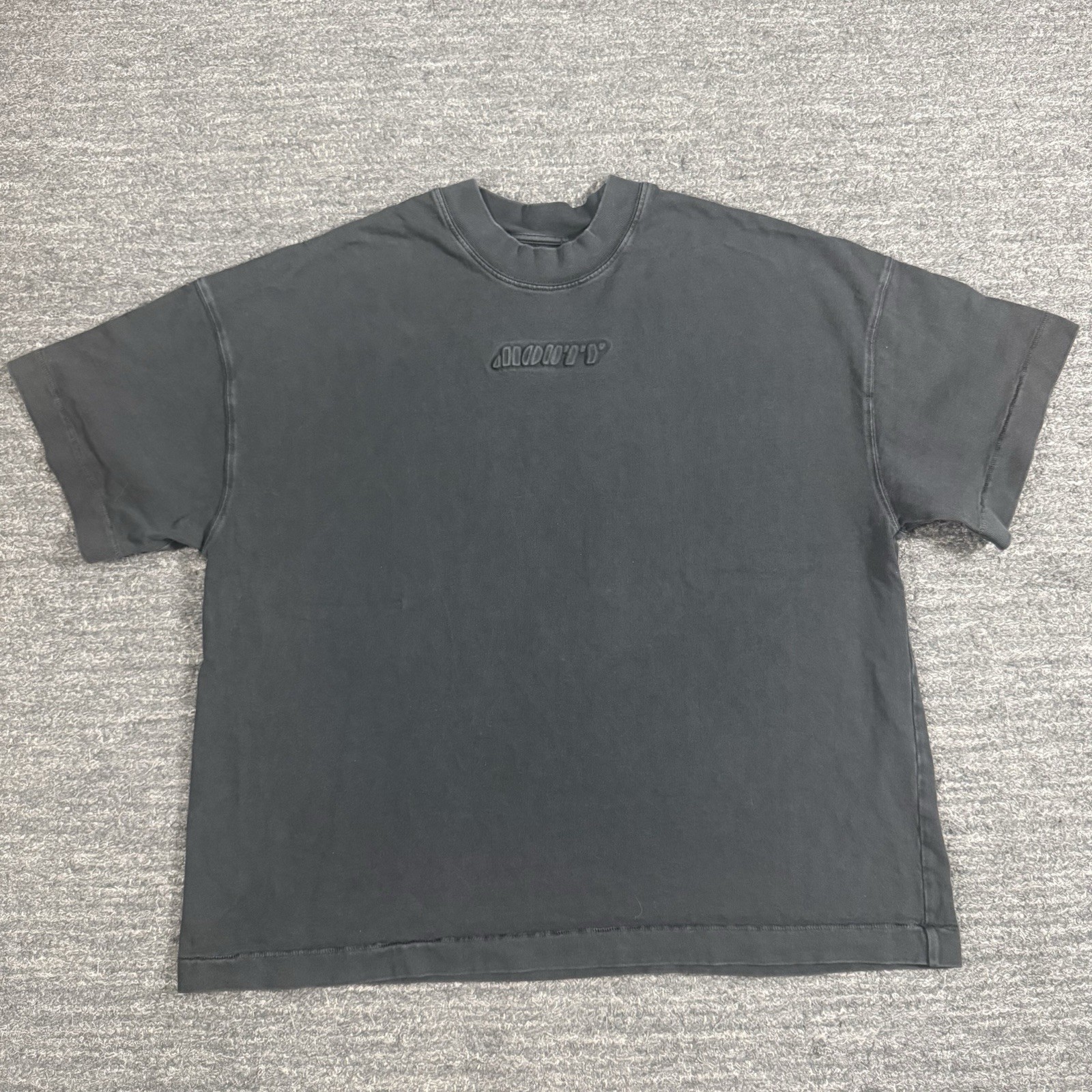 Mouty Tee Shirt Men Medium Boxy Portugal Faded Logo Short Sleeve T-Shirt Heavy