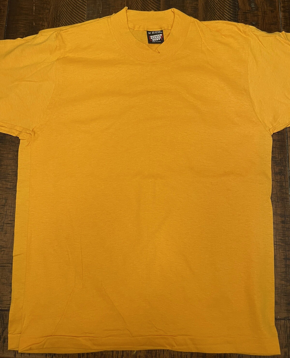 4 Vintage Screen Stars Best Single Stitch Yellow Gold Tee Shirts Size Medium NOS
