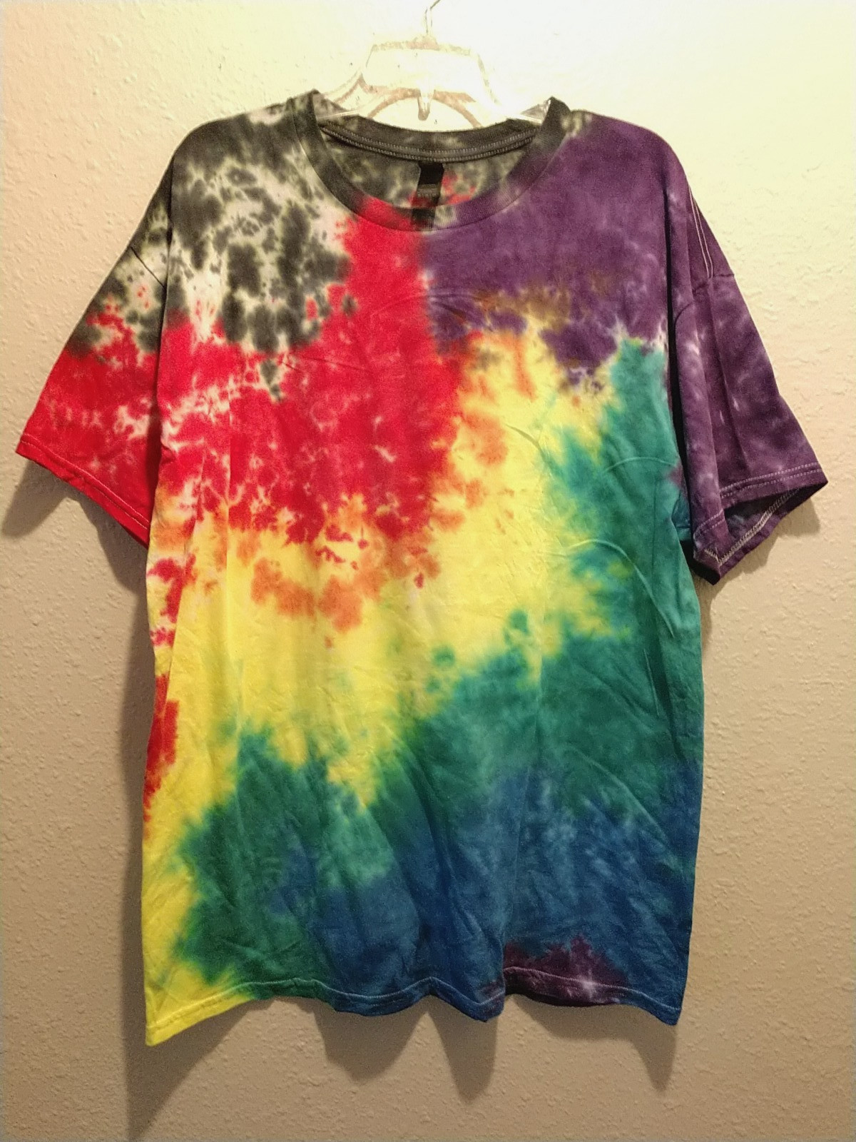 Handmade Spiral Tie Dye Shirt Unisex Men Women Sz XL Hippie Cotton Gildan T409
