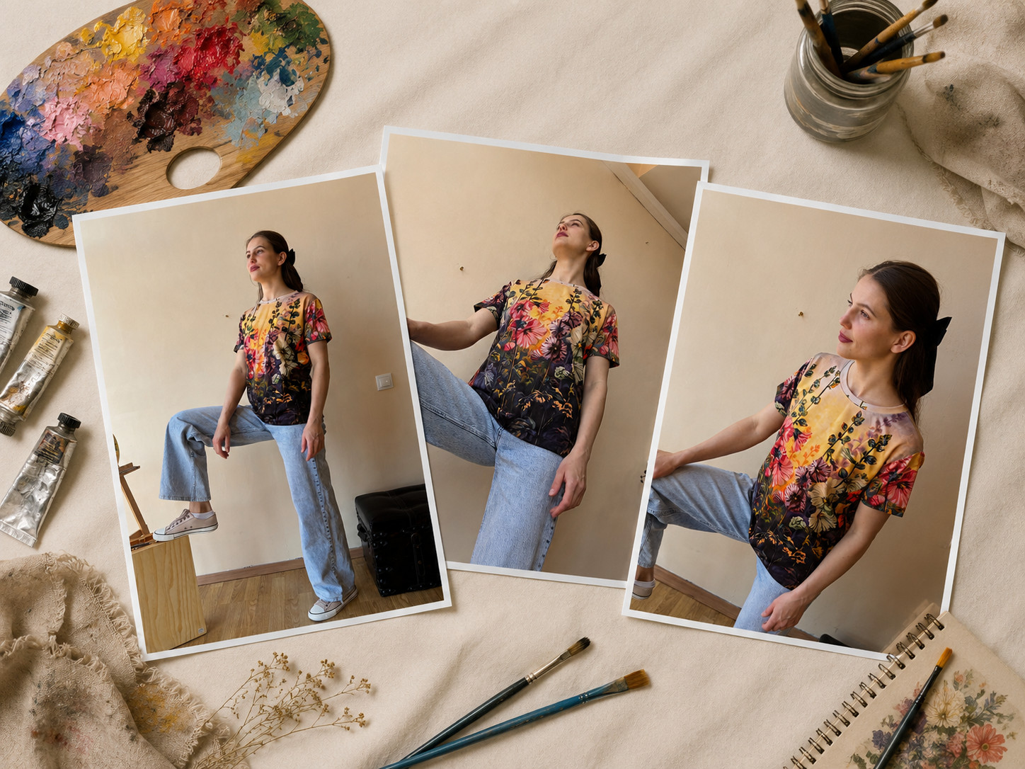 Wearable Art T-Shirt Floral Garden Print by Natalia Savchenko Women’s To Ukraine