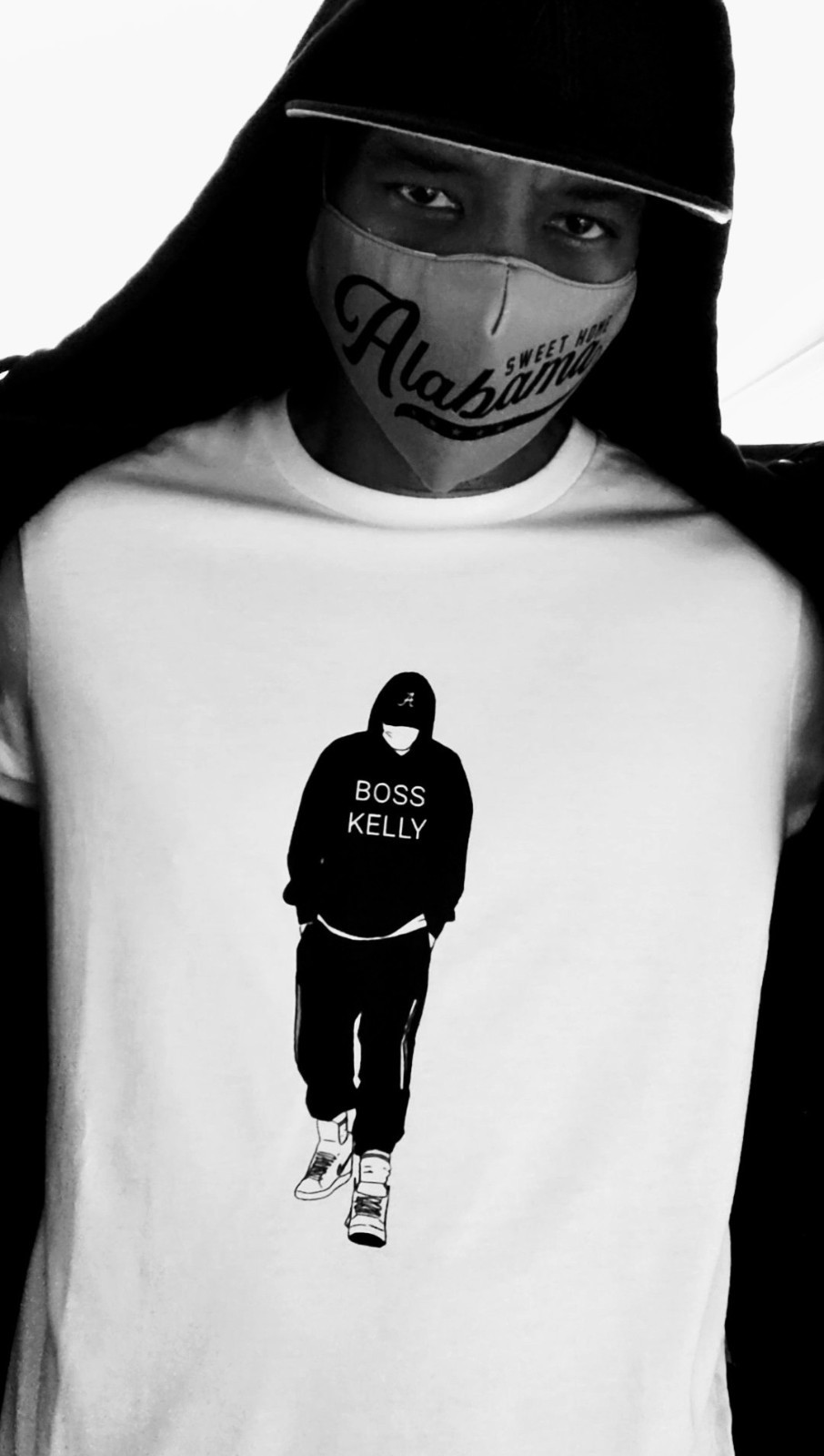 White “Boss Kelly” Logo Cotton Crew Neck Short Sleeve T-Shirt ( S,M,L,XL ,2XL)