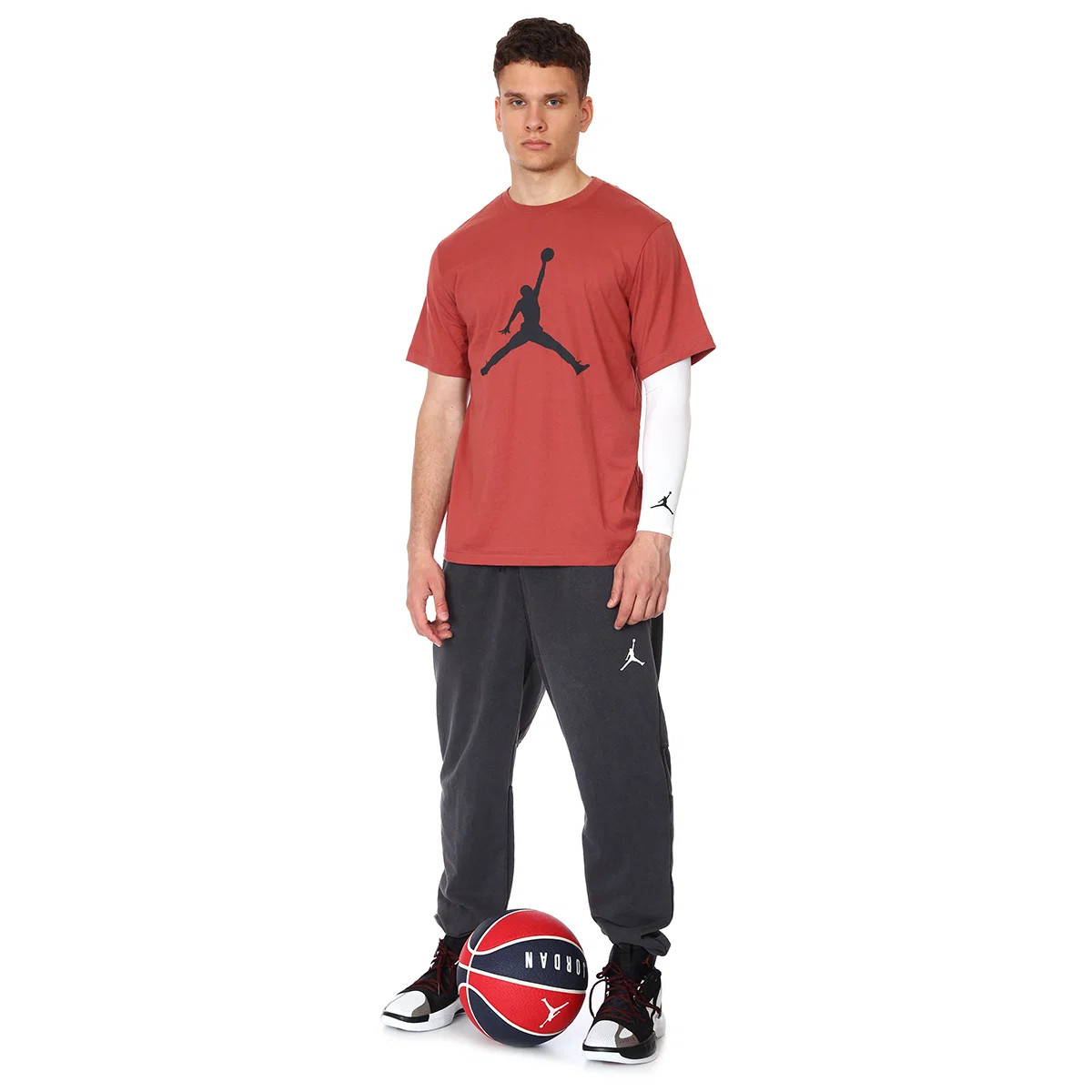 Nike Air Jordan Jumpman Logo Tee Mens T-Shirt Red Size L Casual Top