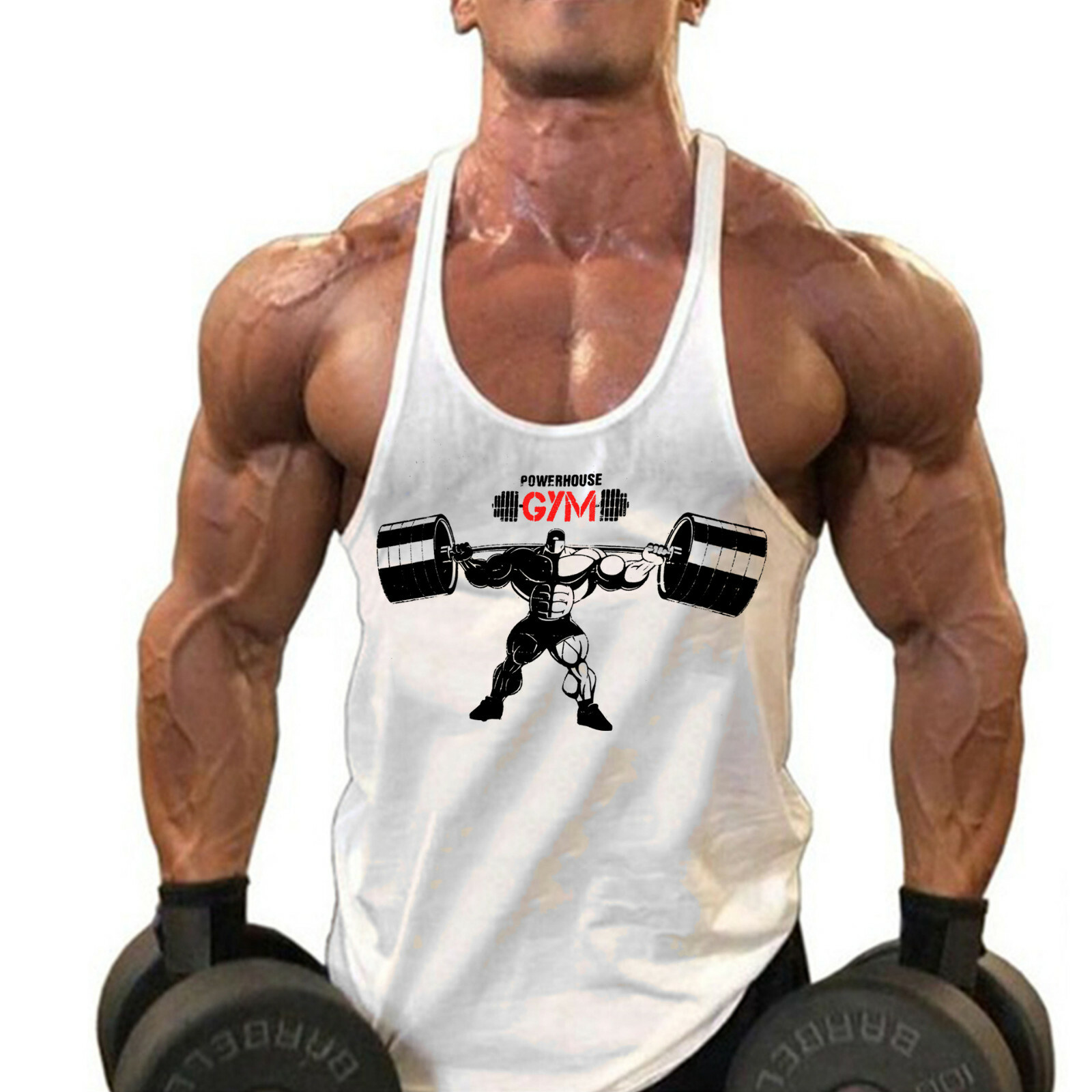 Men’s Stringer Muscle Bodybuilding Shirt Tank Top Gym Singlet Fitness Sport Vest