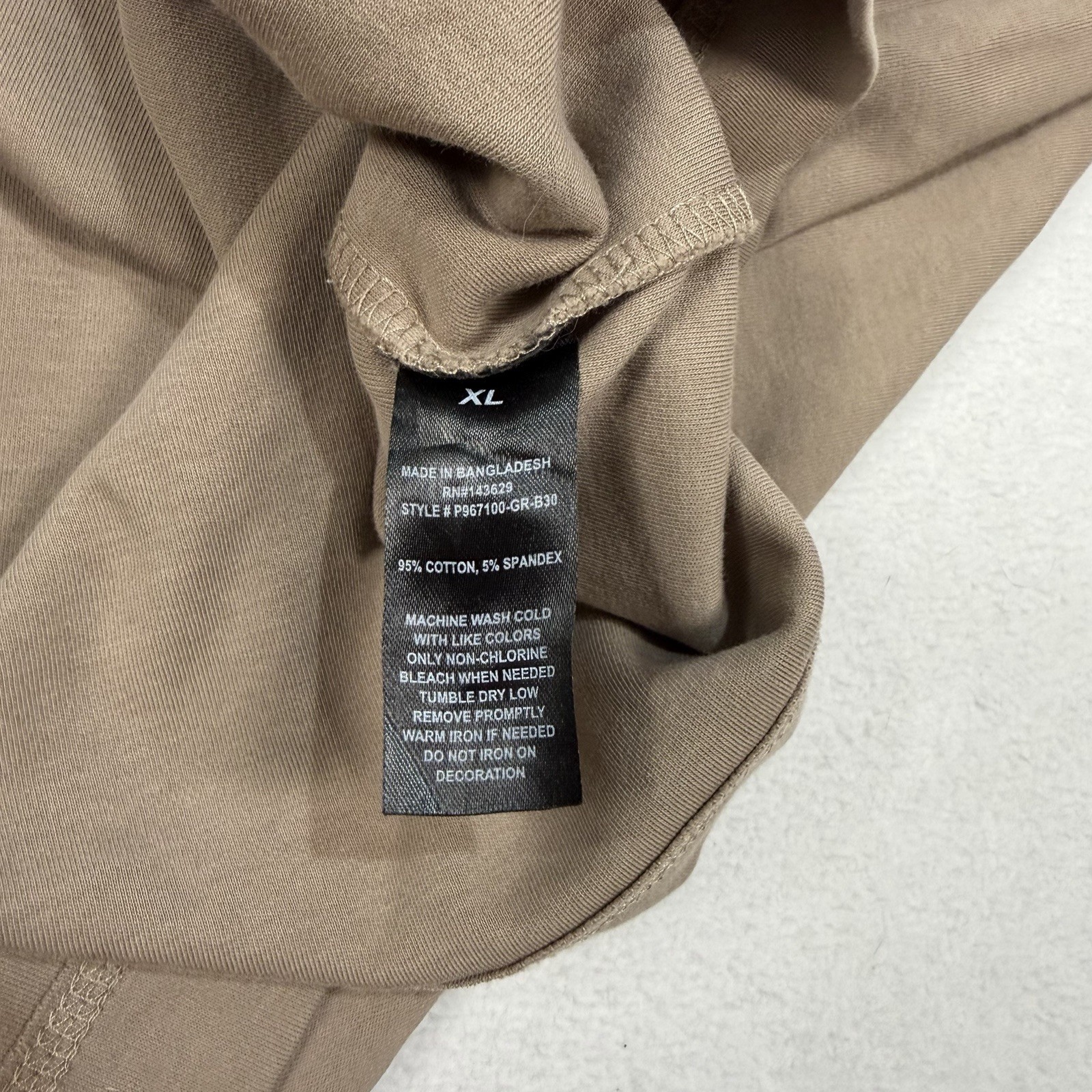 Public Supply Oversized Heavyweight Knit Mens XL Short Sleeve Beige Tan T Shirt