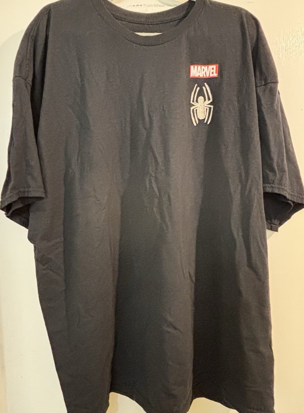 CVLA Marvel Collab 4XL Black Crew Neck Short Sleeve Spider-Man Graphic Tee