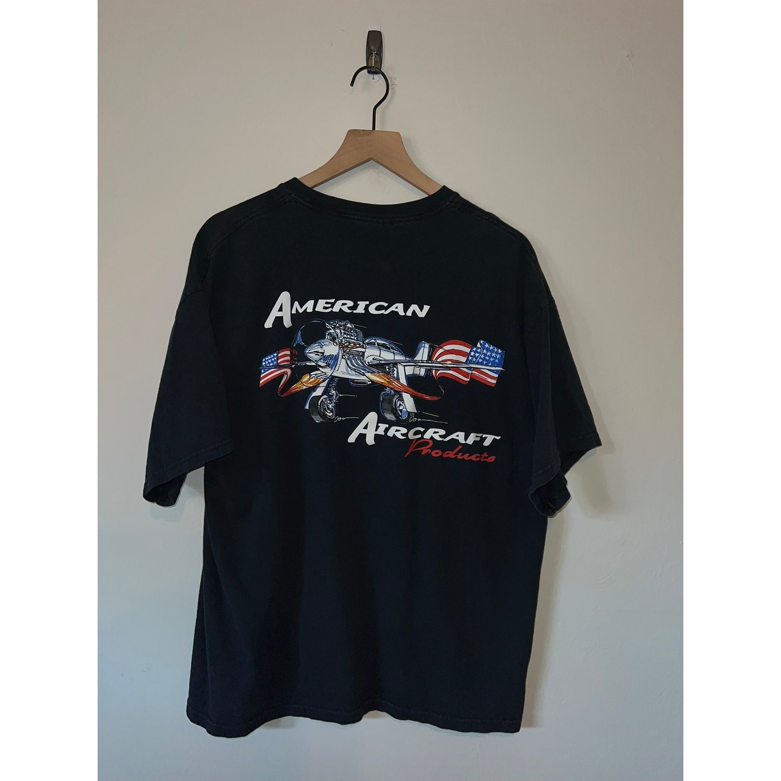 Vintage Airplane Shirt American Aircraft Products Plane America Graphic XL