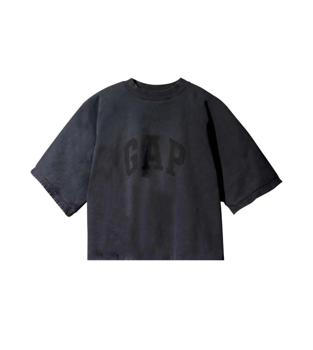 Rare YZY x GAP Yeezy Engineered by Balenciaga Dove 3/4 Sleeve T Shirt Black SZ L