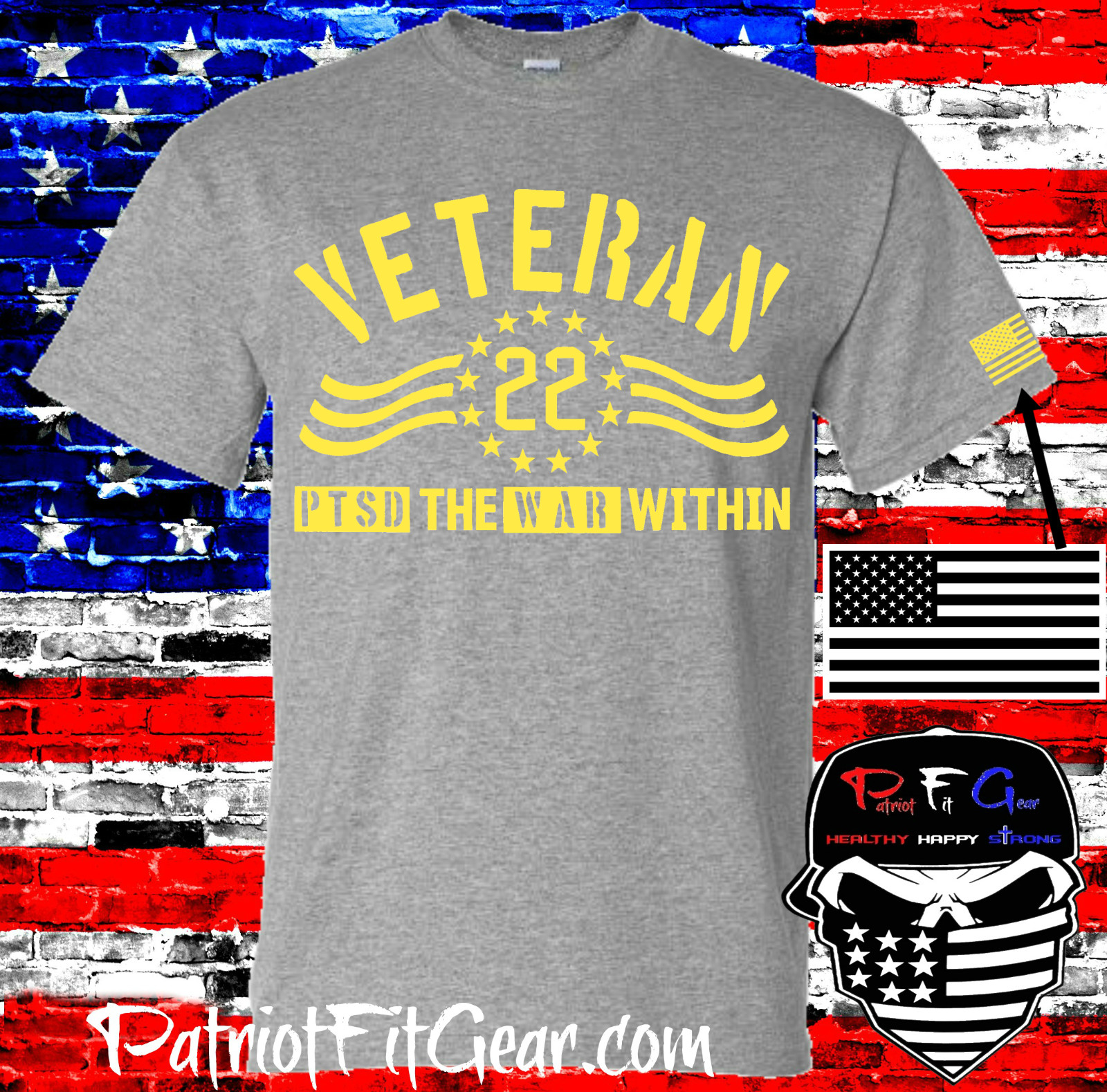 t-shirt,Veteran 22,PTSD The War Within,Support Our Troops,Military,PTSD,22 A Day