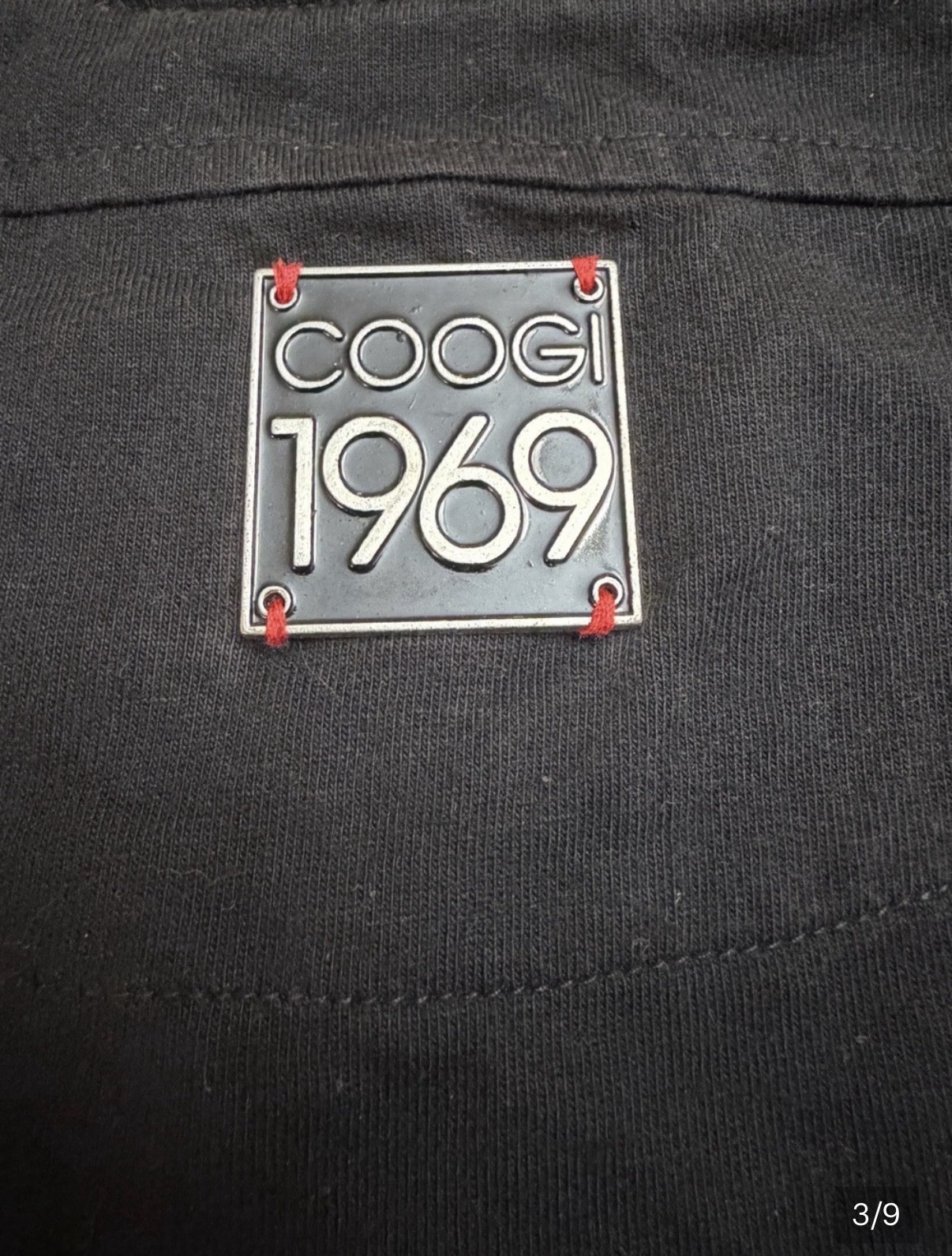 Vintage Coogi 1969 Black Long Sleeve Crew Neck Pocket Knit Cotton Shirt Men’s XL