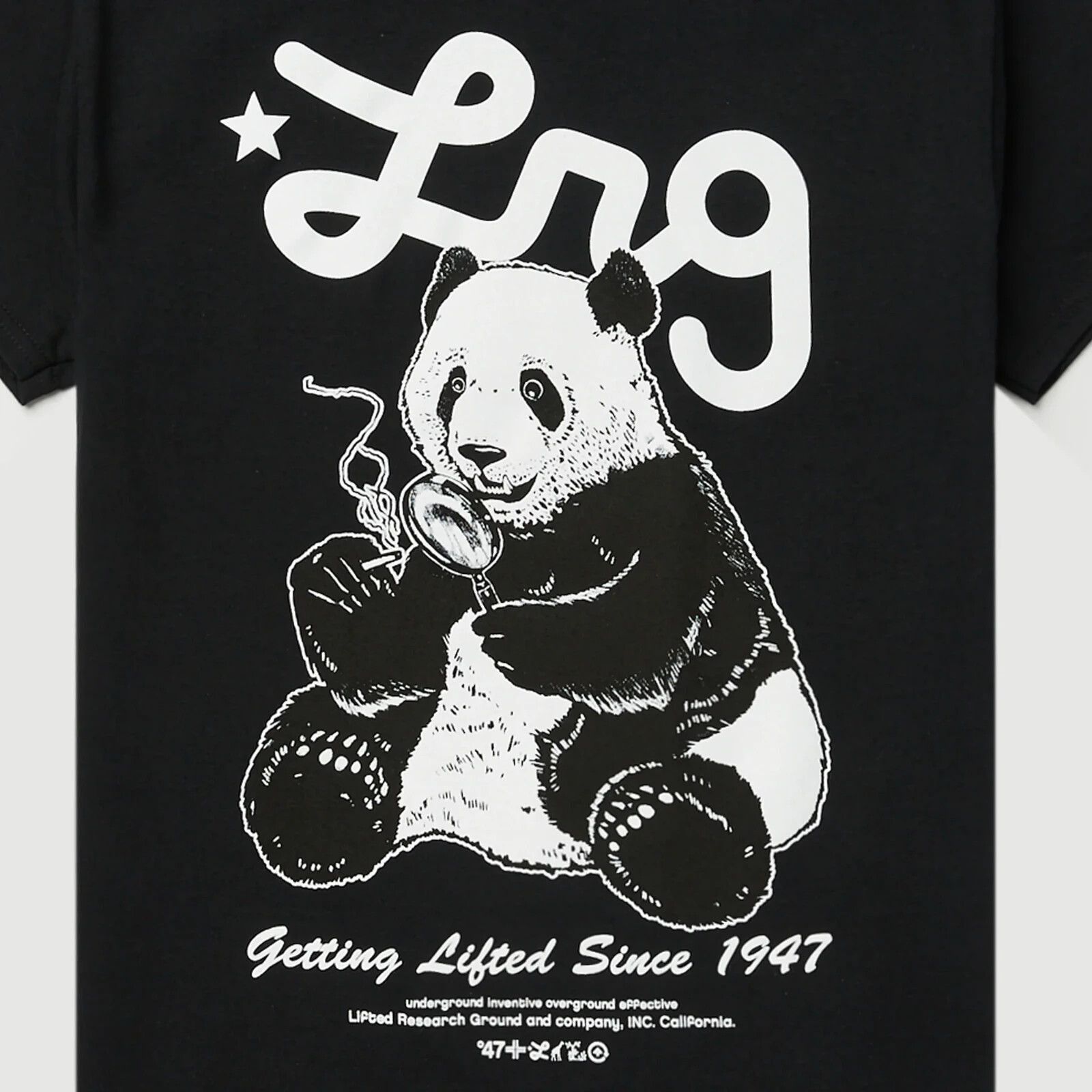 Lifted Research Group Mens LRG Panda Mag Lite 420 Collection Black Shirt NWT S
