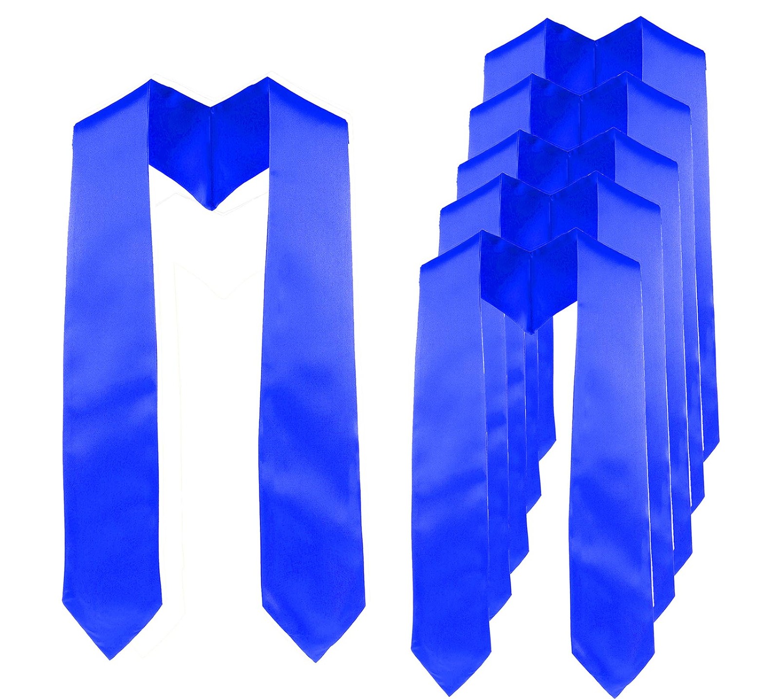 6 Pieces Unisex Graduation Stole Blank Graduation Sash Plain Grad Stole 72 In…