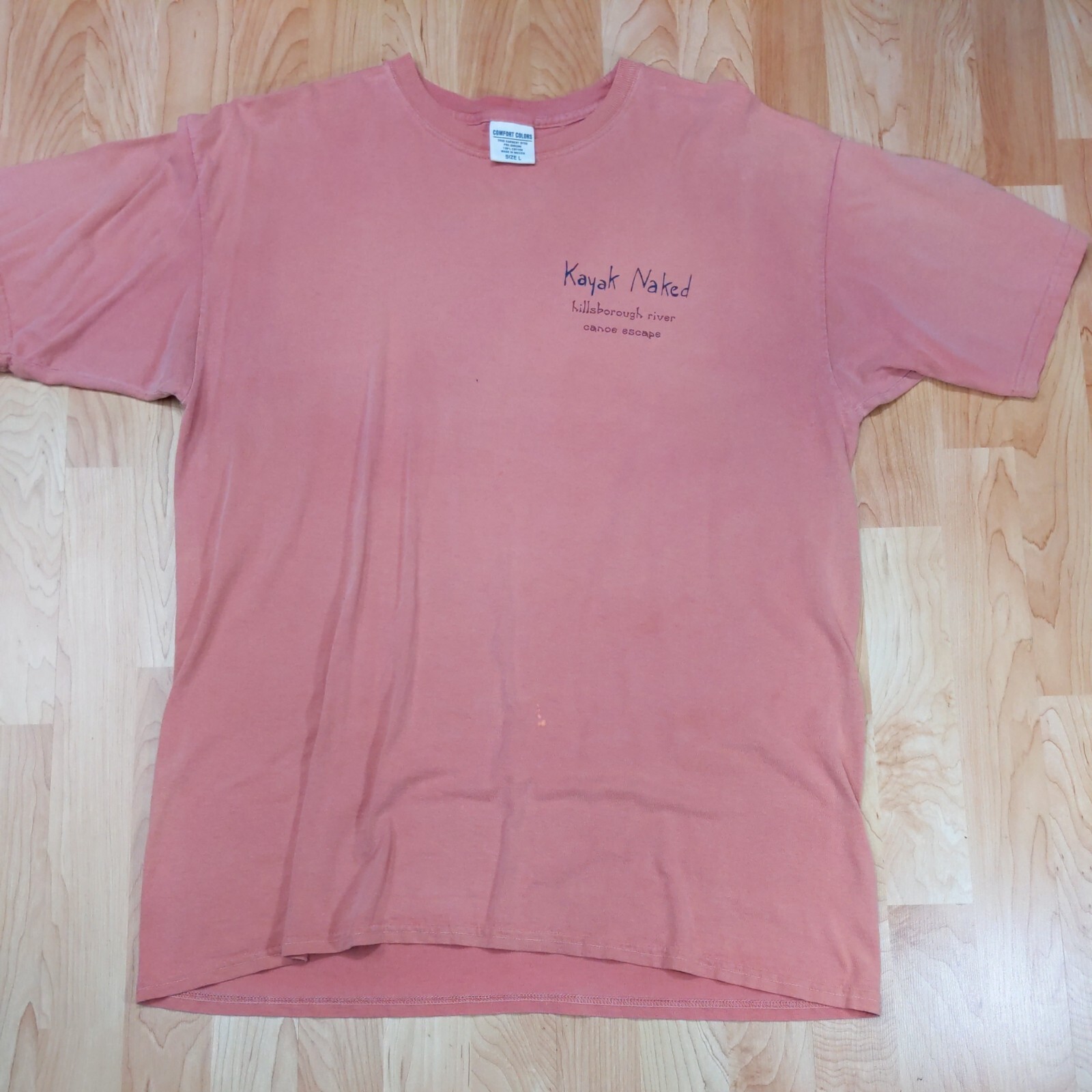 Kayak Naked Hillsborough River men’s size Large t-shirt cotton