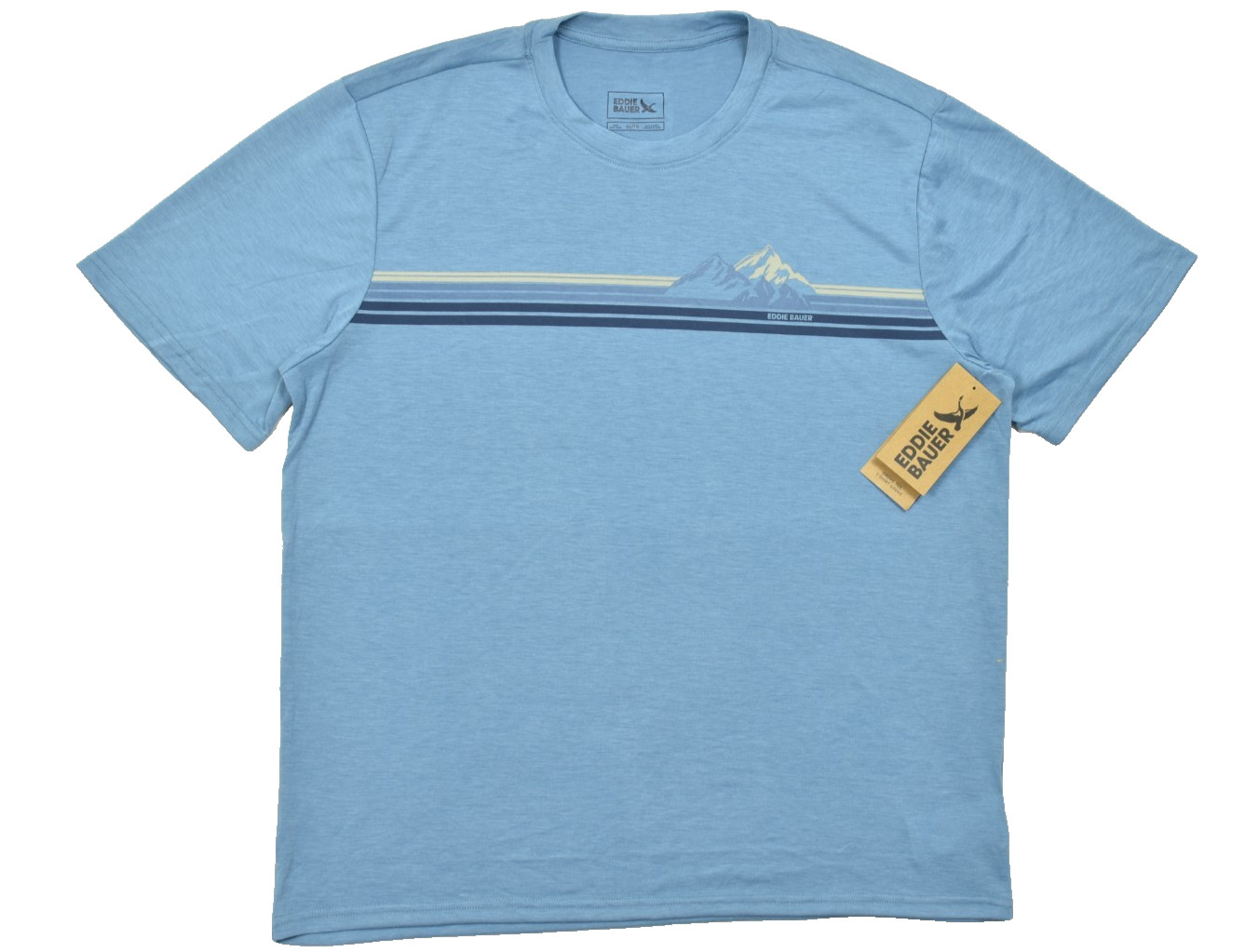 Eddie Bauer Men’s XL Blue Graphic Mountain T-Shirt New With Tags Short Sleeve