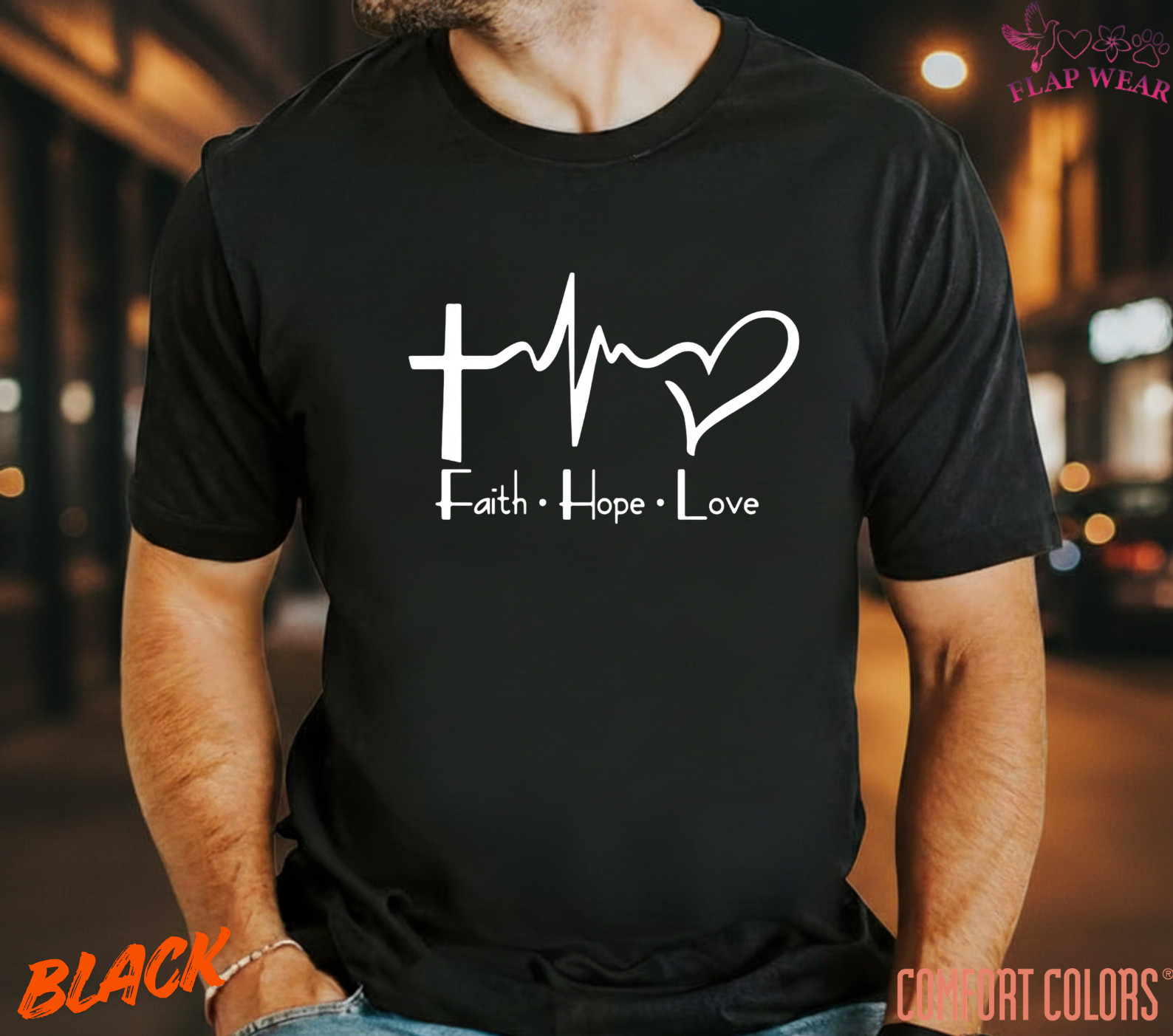 Unisex Faith Hope Love T-Shirt, Men T shirt,Women T shirt Gift Religion Top