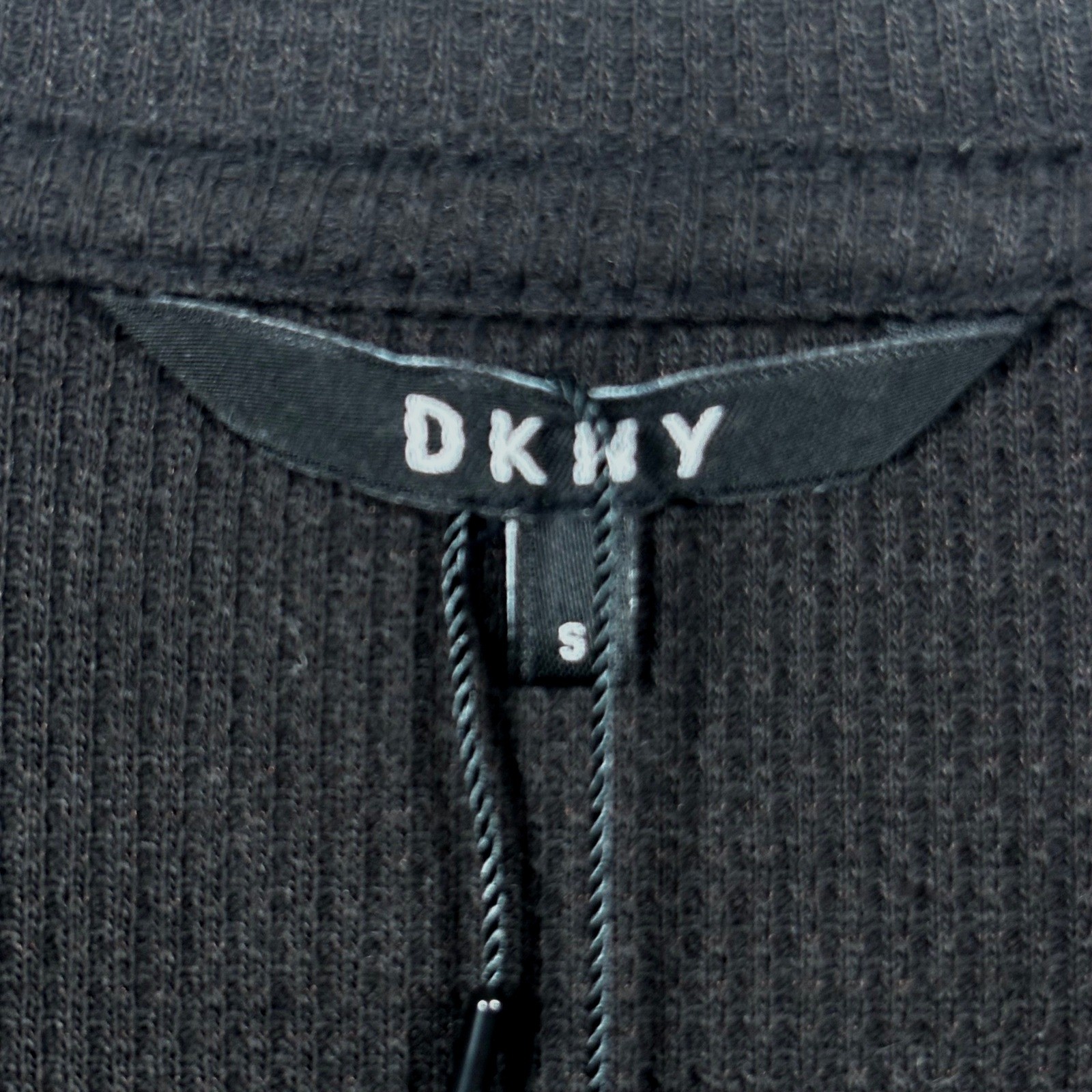 DKNY Men Black Long Sleeve Ribbed Soft Henley Shirt Size Small NWT MSRP $59.50