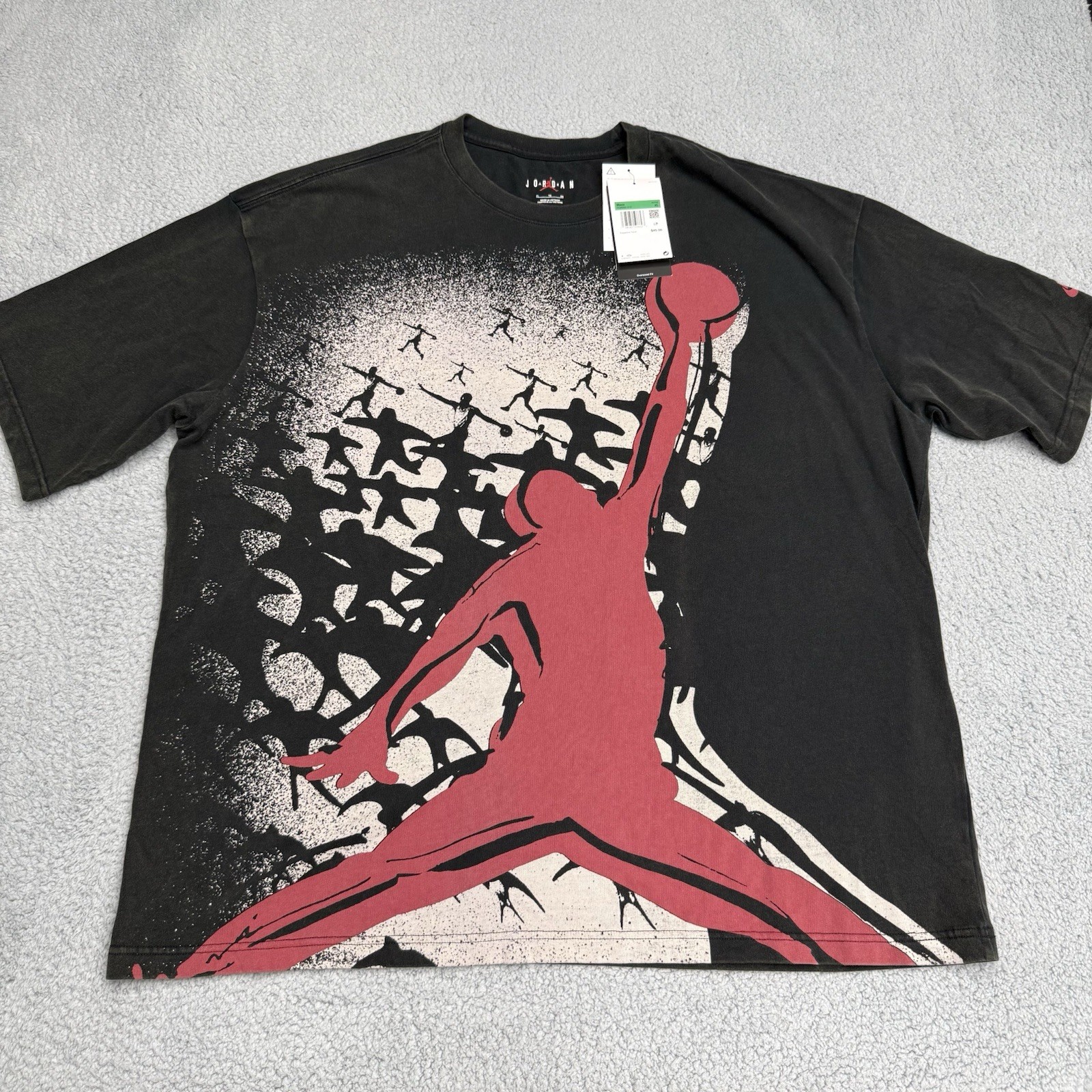 Jordan T-Shirt Mens XL Oversized Fit Jumpman Logo Reissue Distressed HQ8982-010