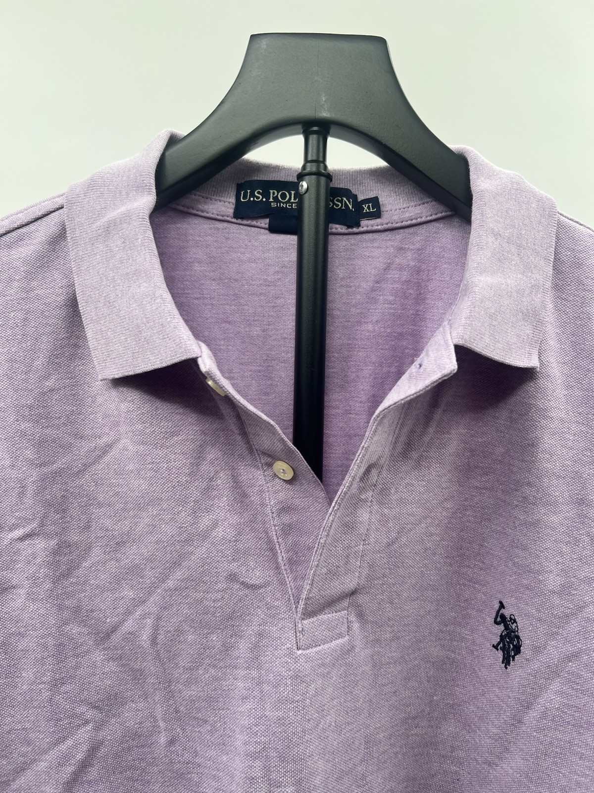 NWT U.S. Polo Assn. Men’s Solid Pique Polo w/ Small Pony Pastel Lilac XL
