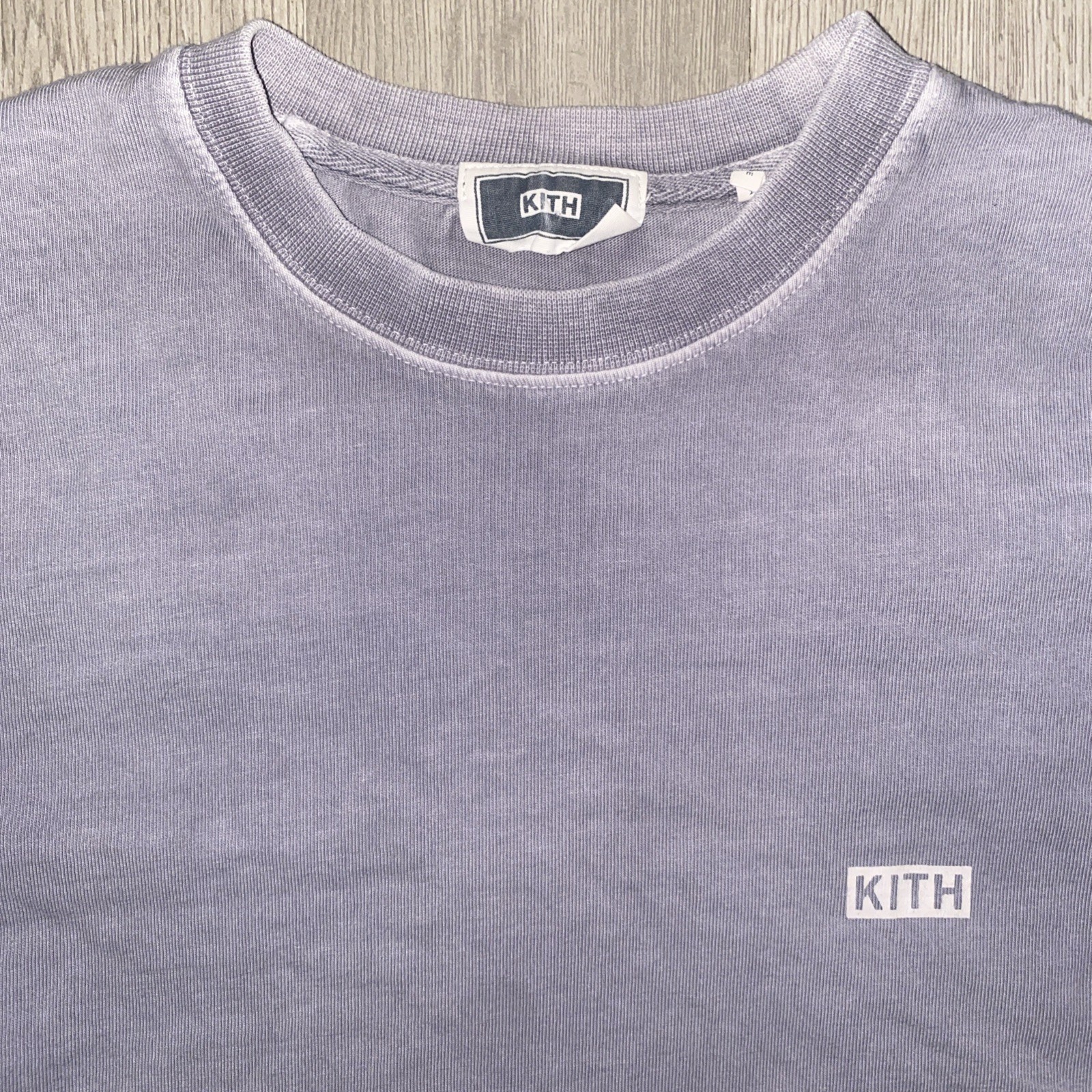 KITH Essential Logo Long Sleeve T-Shirt SMALL Gray Cotton Street Wear