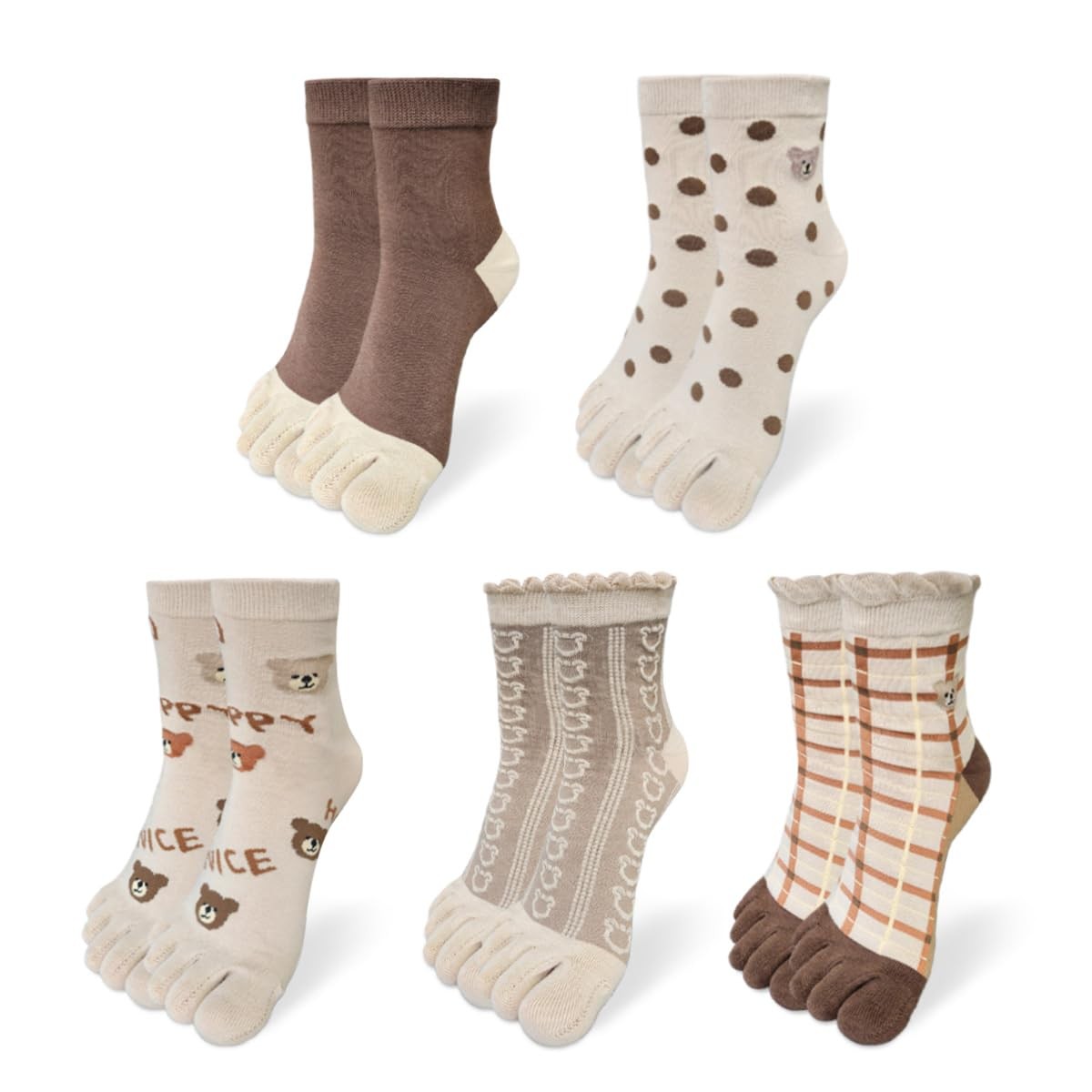 Womens Girls Toe Socks Five Fingers Cute Colorful Ankle Athletic Running Toe …