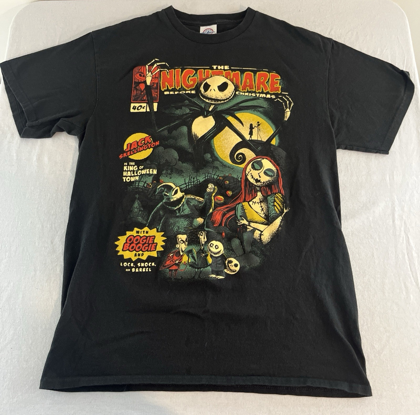 Disney The Nightmare Before Christmas Jack Skellington Book Men’s T-Shirt M