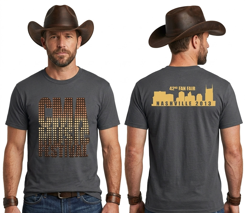 CMA Mens Country Music Festival 2013 Nashville 42nd Fan Fair Shirt New S, XL