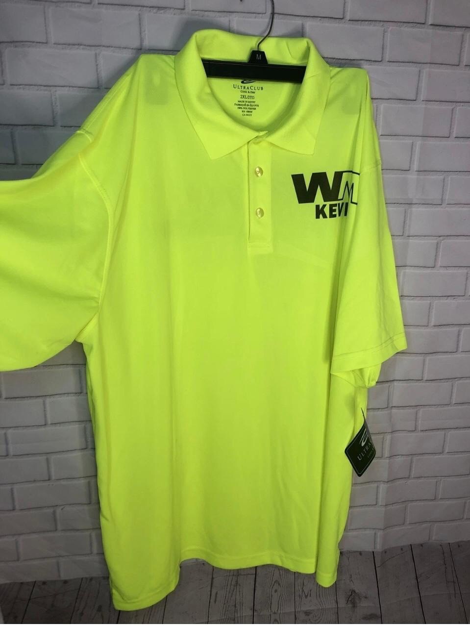 UltraClub Mens 100% Polyester Mesh Cool & Dry Mesh Pique Polo Size 2XL NWT