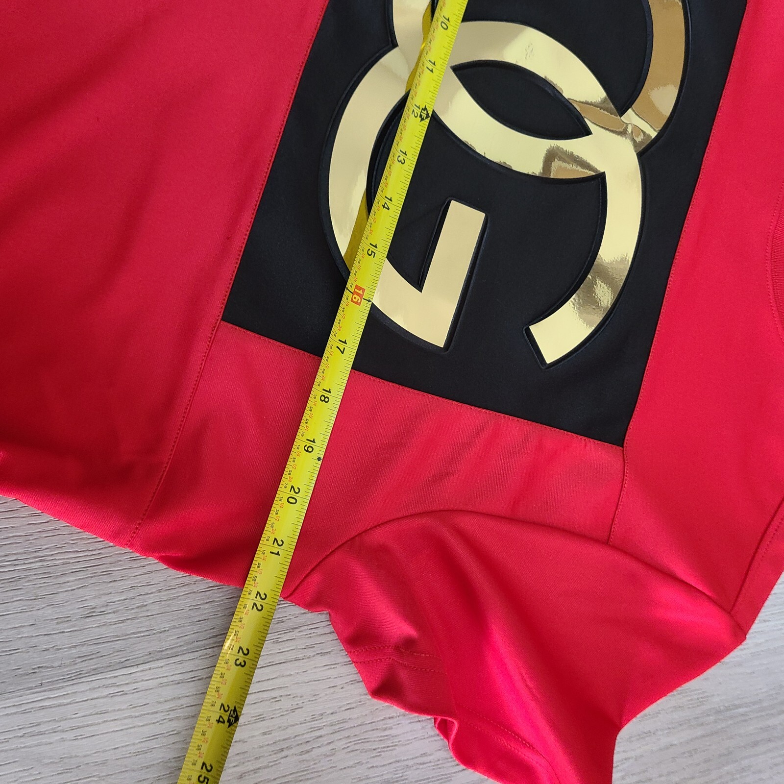 B14 Akademiks Mens L OG 3D Poly Gold Foil Red T Shirt