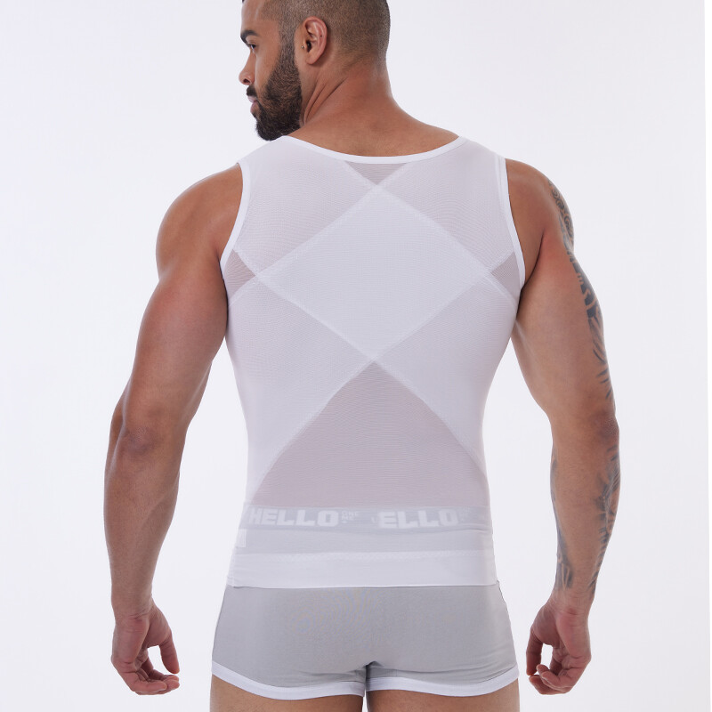 Men Abdomen Compression T-Shirt Slimming Body Shaper Posture Corrector Vest Tops