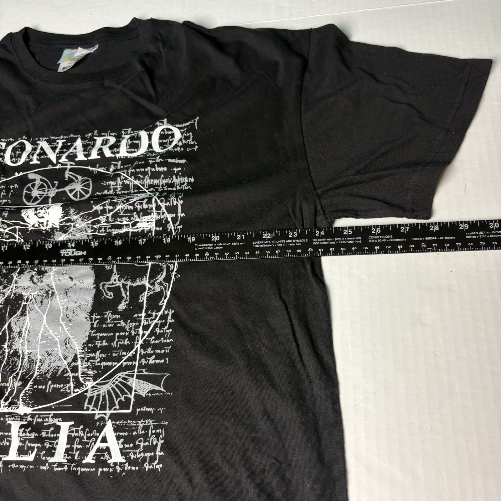 Leonardo Italia Adult 3XL T-Shirt Black Short Sleeve Souvenir Zeus Cotton Artsy
