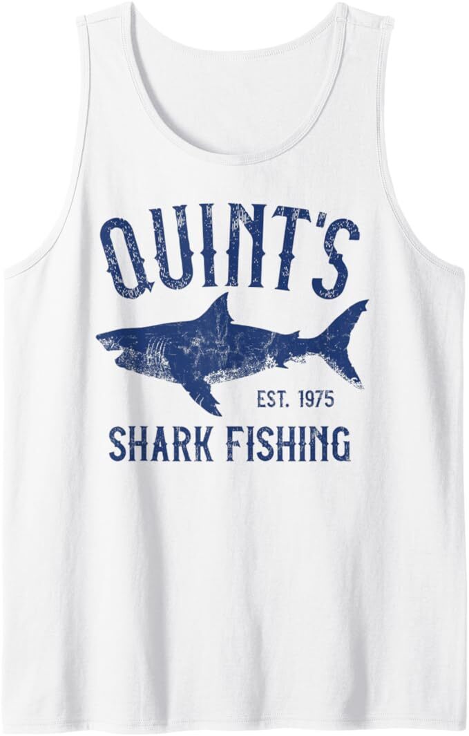 Vintage Quint’s Shark Fishing 1975 Retro Tank Top, Size S-3XL