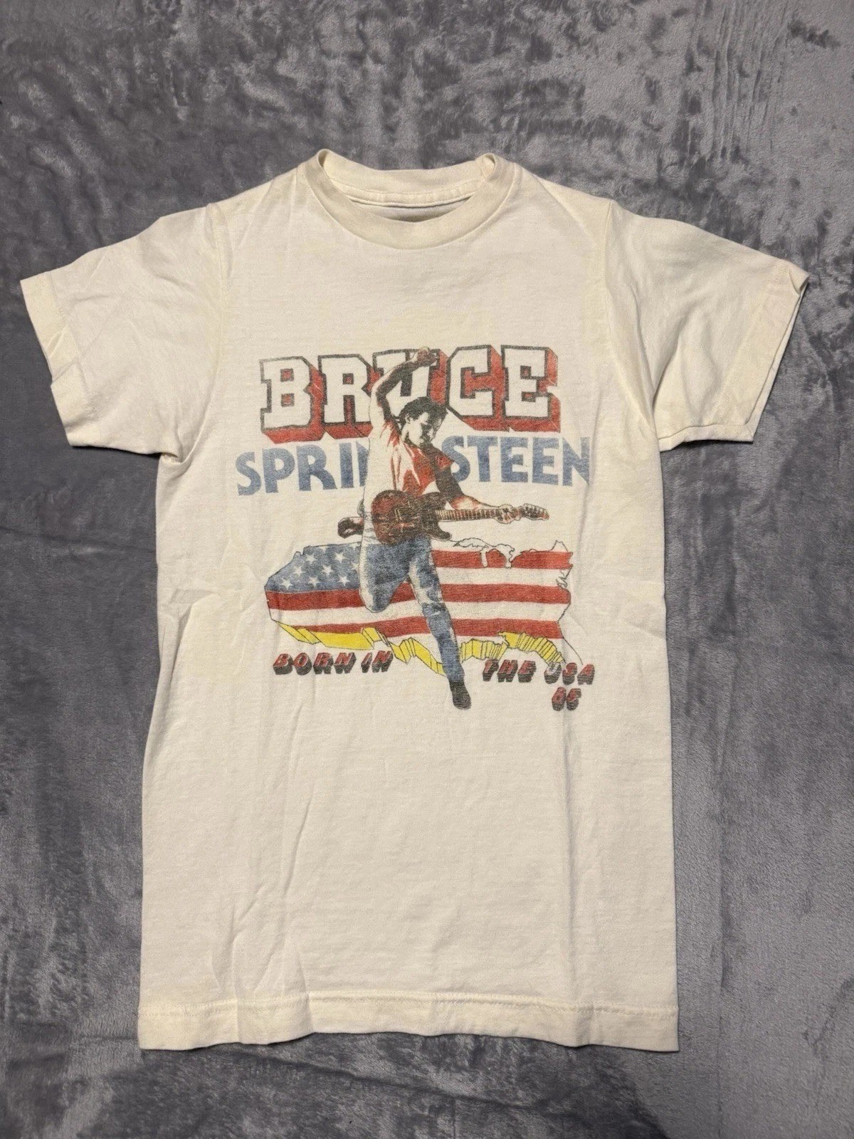 Vtg 85s Bruce Springsteen Born In The Usa Natural T-shirt Unisex S-5XL Reprint