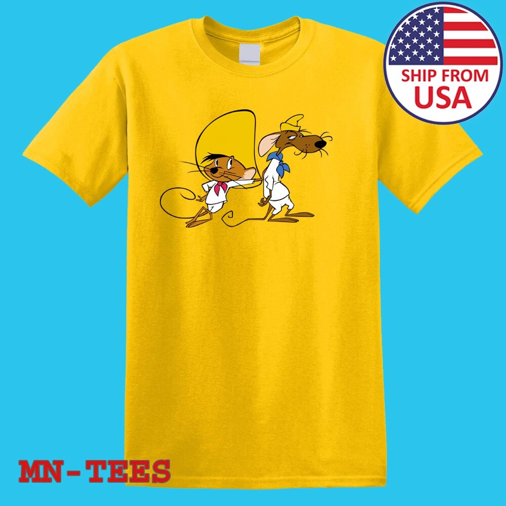 Speedy Gonzalez And Slow Poke Rodriguez Cartoon Yellow Size S-5XL