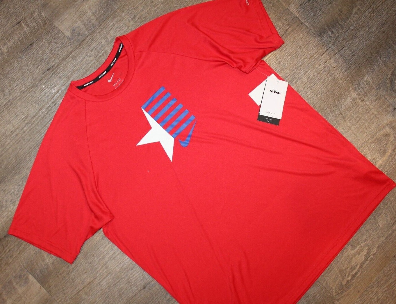 NWT NIKE MEN’S HYDROGUARD Swim T-Shirt USA RED WHITE BLUE M L XL XXL