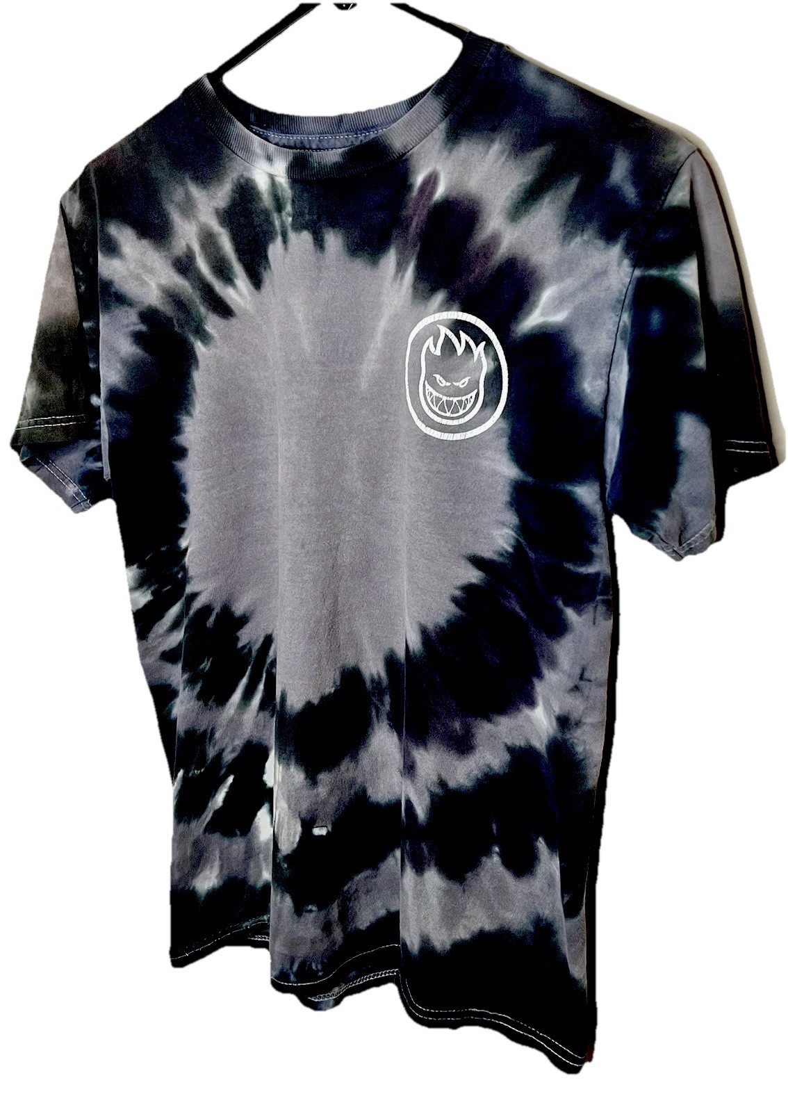 Spitfire Wheels Bighead Tie Dye Skate Shirt Men’s S Black White Gorpcore