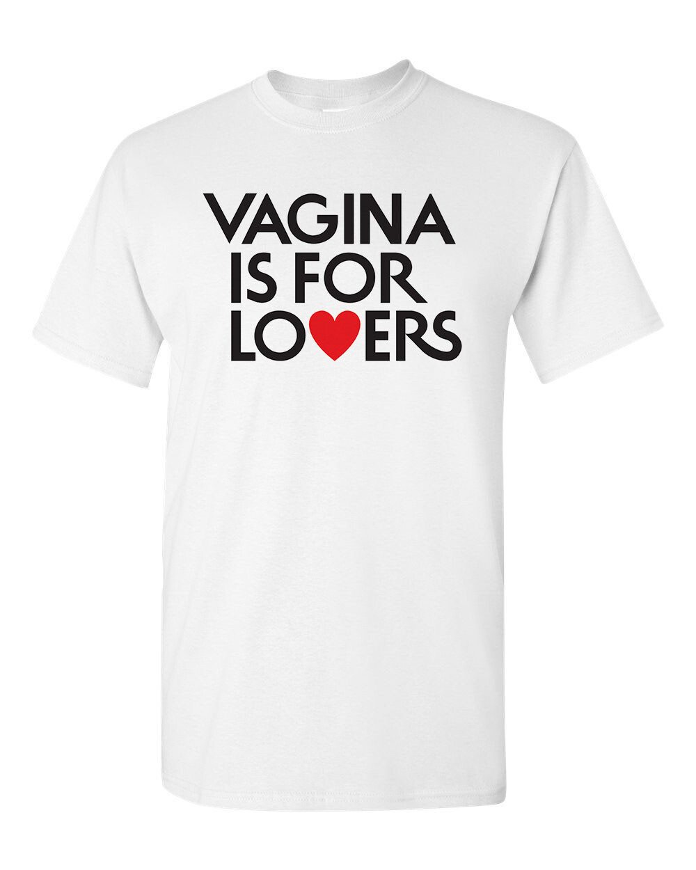 Unisex Tee T-shirt 100% Cotton Novelty 70s Retro Funny Vagina is for Lovers