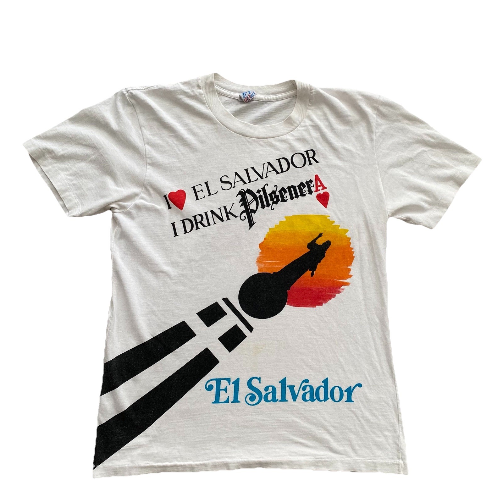 Vintage Pilsener Beer T Shirt Medium I Love El Salvador Alcohol Drinking