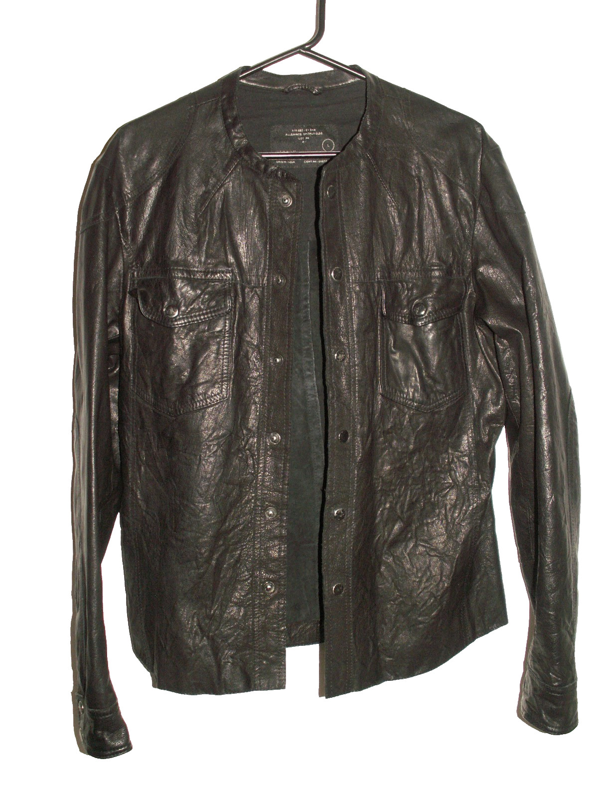 Men’s All Saints DEMON LEATHER SHIRT jacket overshirt L (ref78) £99.99!!!!!