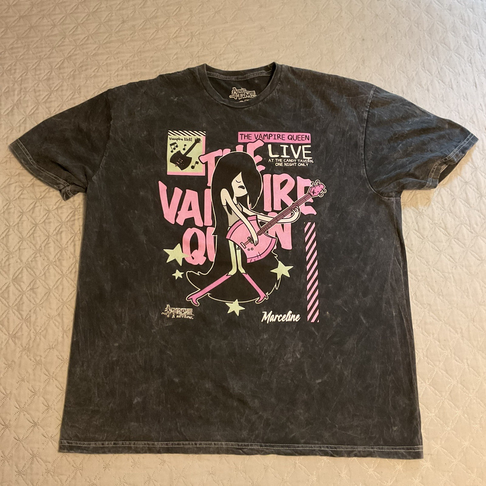 Adventure Time T Shirt Marceline THE VAMPIRE QUEEN Rock Guitar Band Tee Unisex L