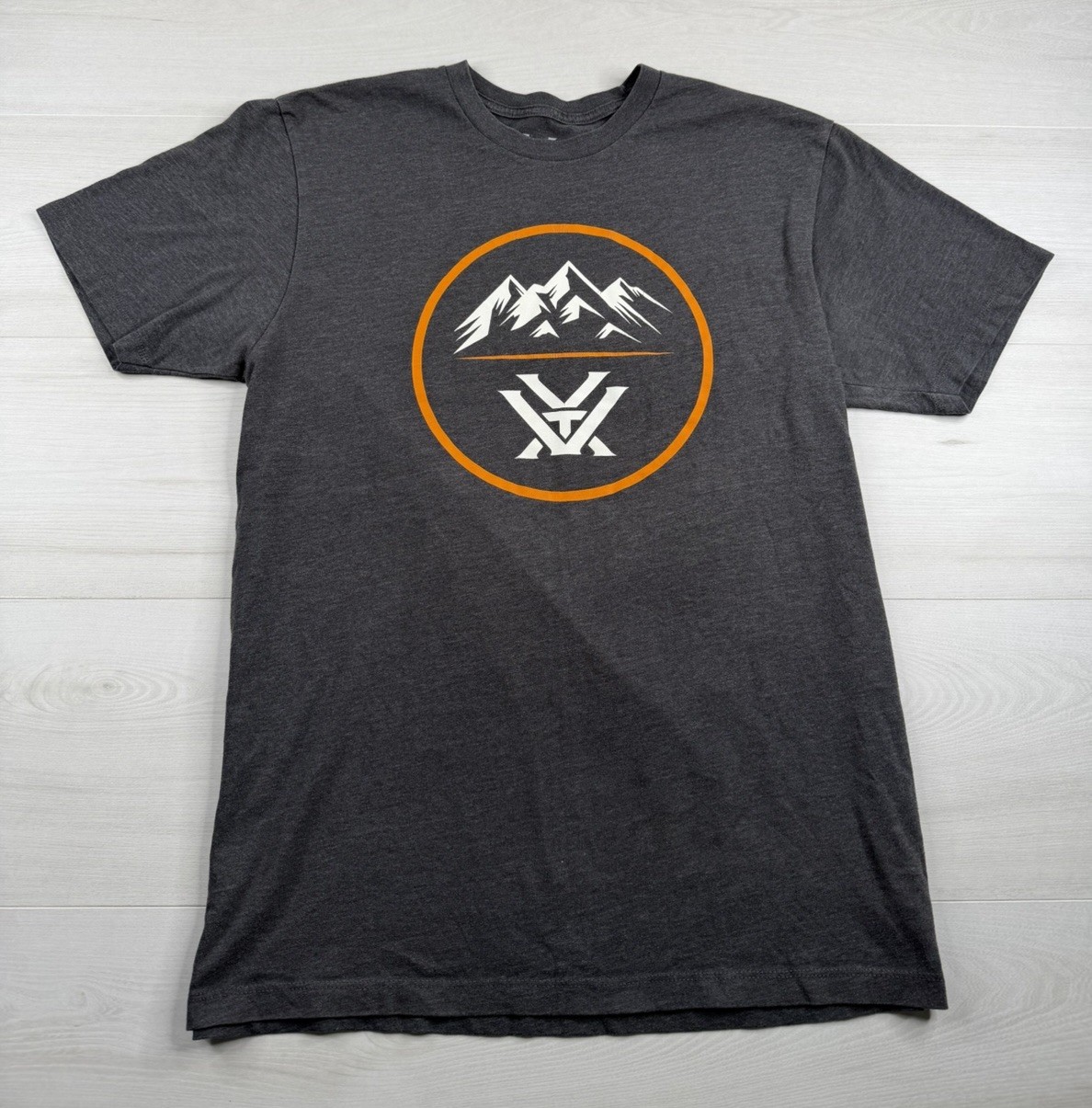 Vortex Optics Shirt Gray Graphic Print Stretch Mountain Outdoor Hunting Mens M