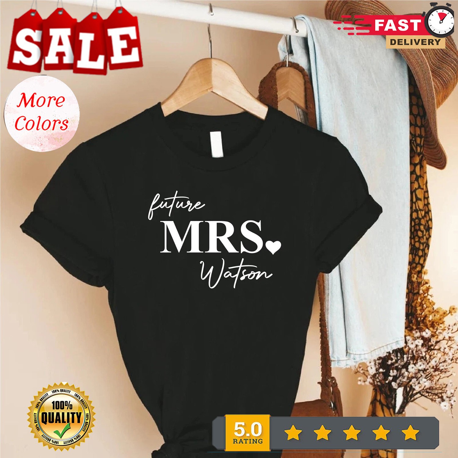 2025/Personalized Future Mrs T-shirt, Custom Future Mrs Shirt, Engagement Gift C