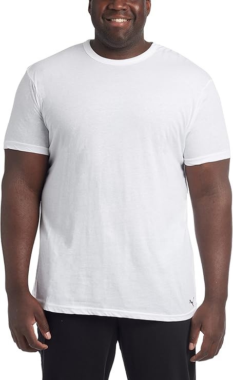 PUMA Men’s Big & Tall 3-Pack Classic T-Shirt WHITE XX-Large Tall 2XLT