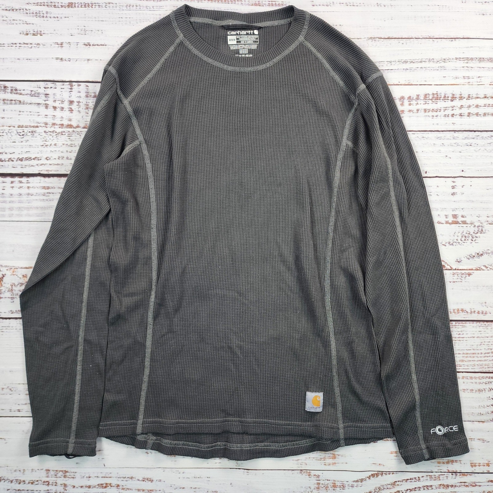 Carhartt Force MBL113 Shadow Gray Waffle Knit Thermal Base Layer Mens Medium M
