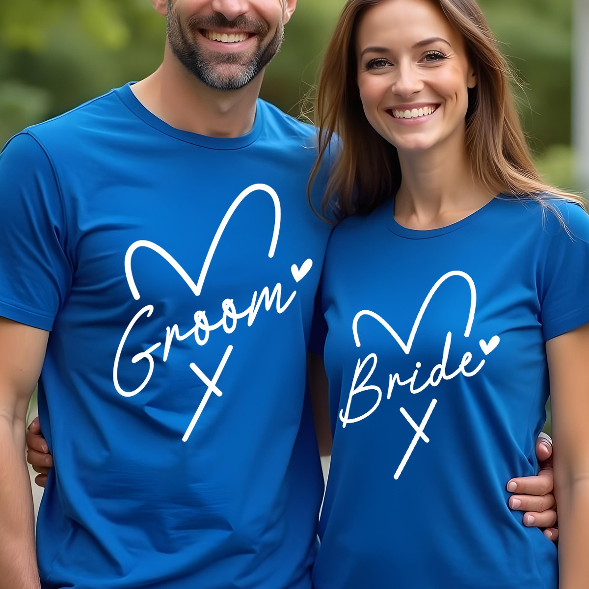 Matching Bride & Groom Cotton Tshirts Wedding Anniversary Gift Couple