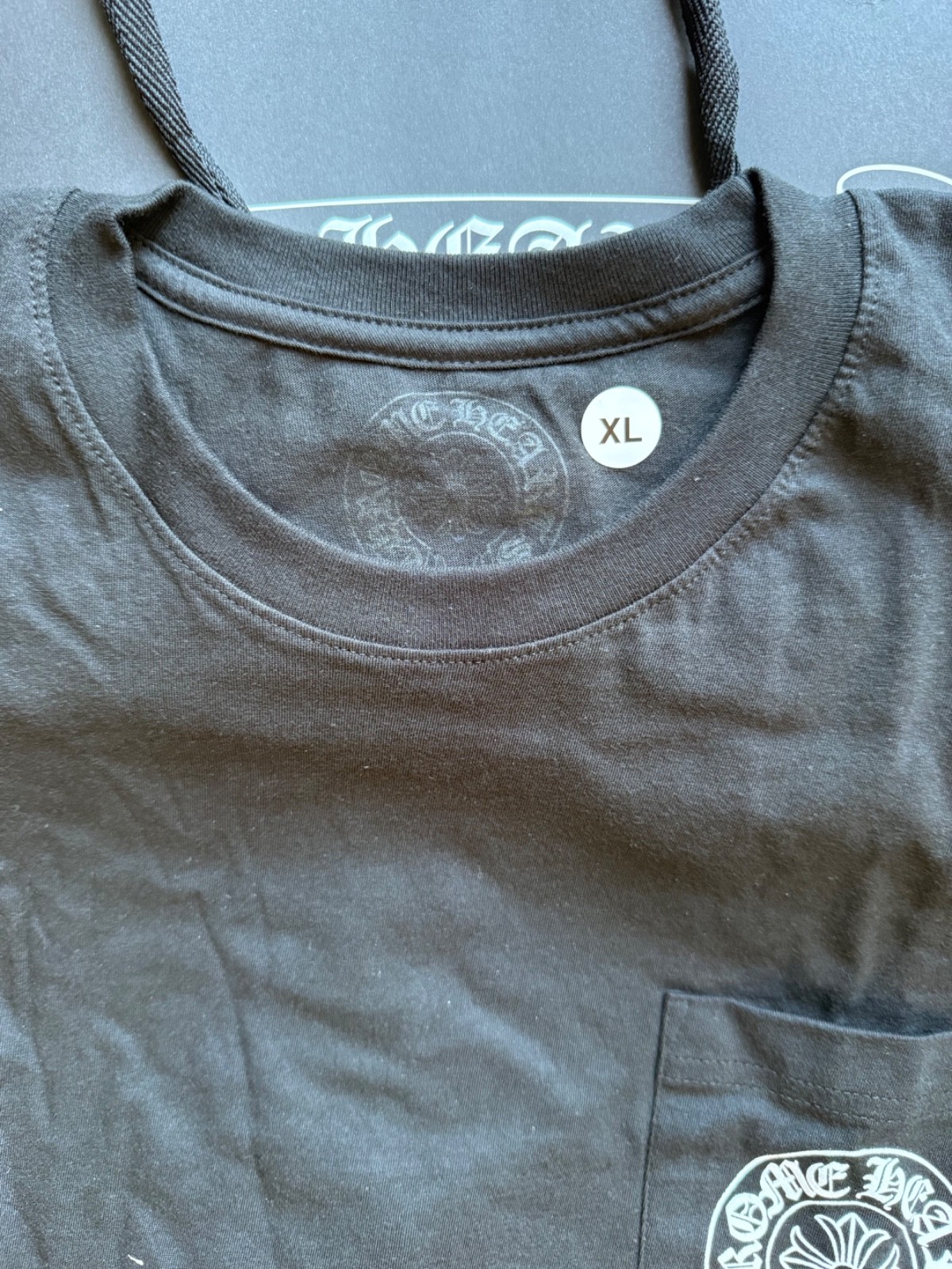 New Chrome Hearts Honolulu Exclusive Horseshoe Logo Pocket T-Shirt Black XL