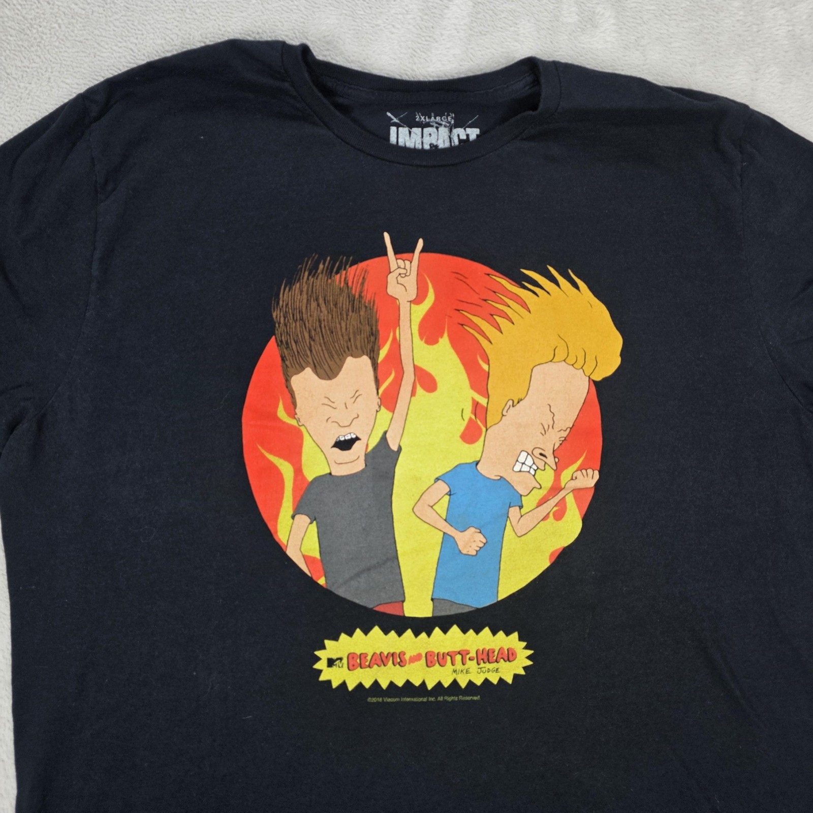 Beavis and Butt-Head Shirt Mens 2XL Black Impact Merchandising Cartoon Tee 2016