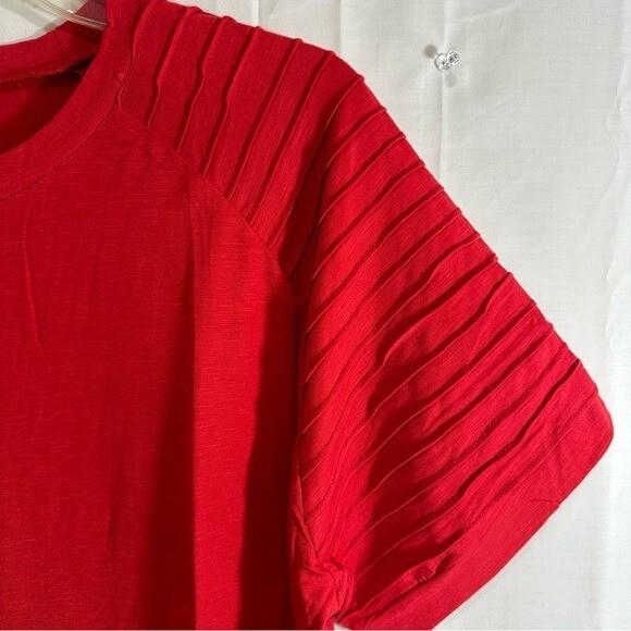 COOFANDY Mens Raglan Pleated Sleeve Muscle Fit Gym & Training T-Shirt Red XL