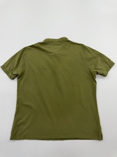 Enrico Coveri Boys Olive Polo Shirt Size M Button Front Logo
