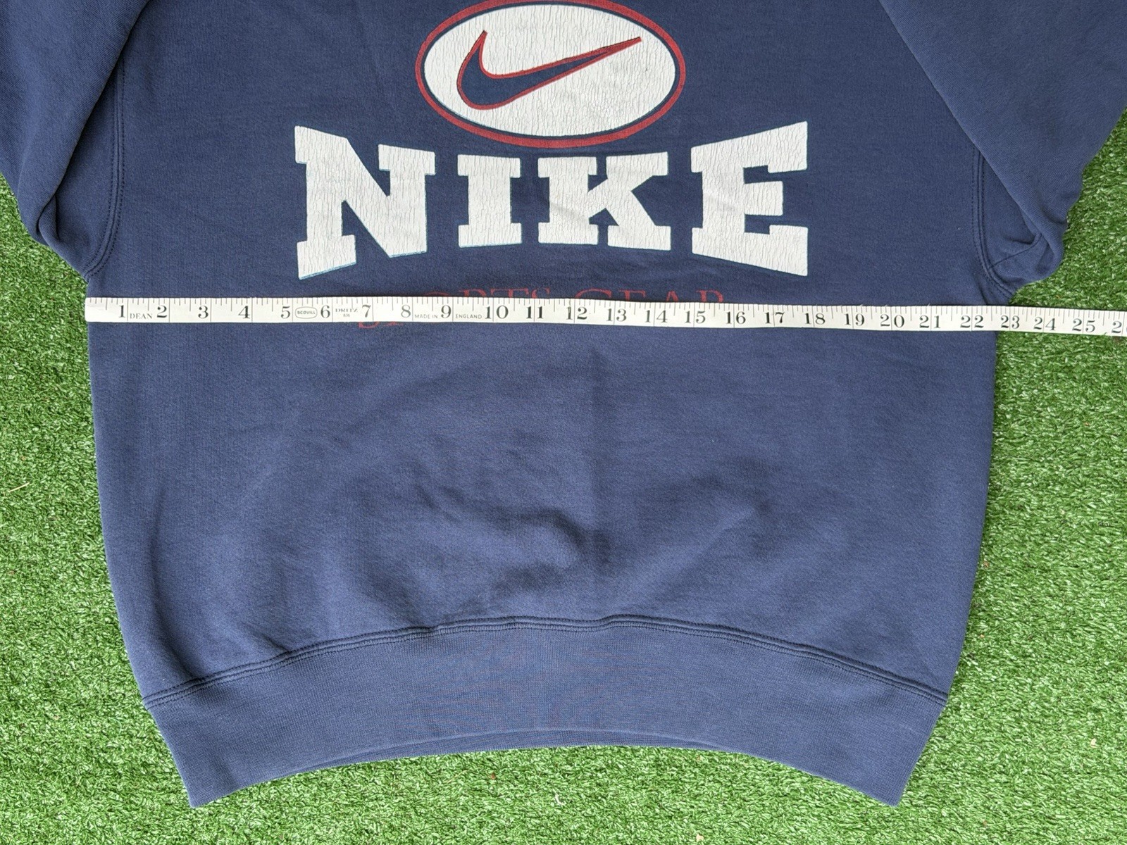 Vintage 90’s Nike Sports Gear Oval Swoosh Shirt Made In USA Blue Men’s sz Medium